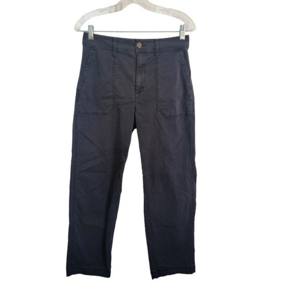 Gap Charcoal Black Girlfriend Flat Front Chino Straight Sz 4 Grunge Emo Classic